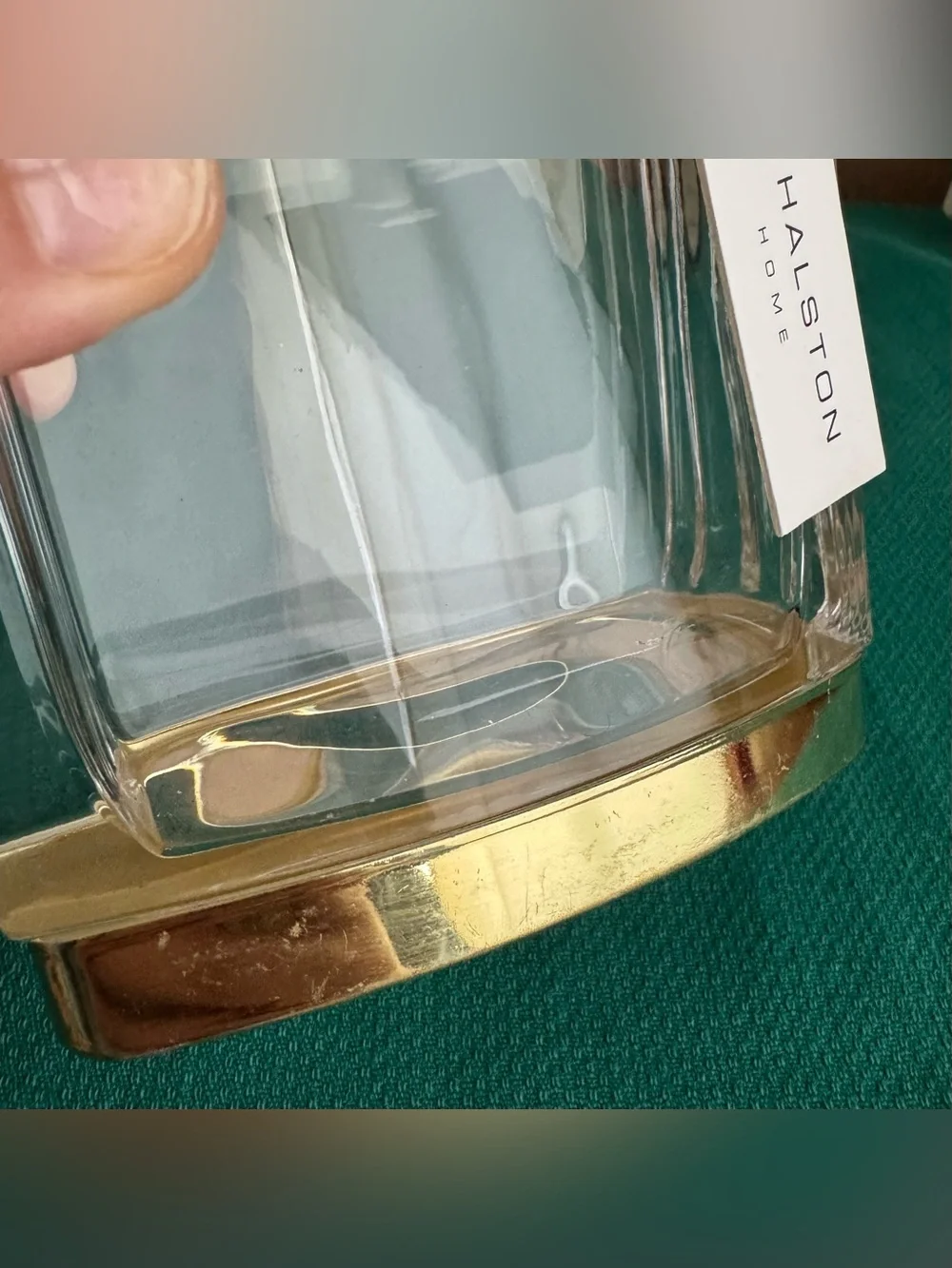 Halston Home gold tone toothbrush holder with tags